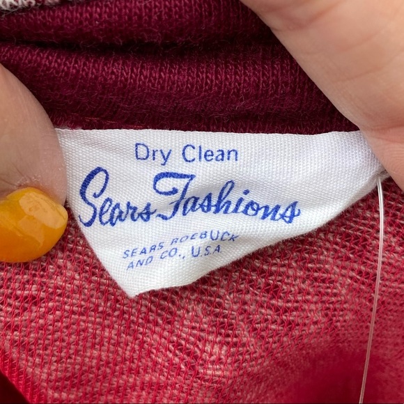 Vintage 70s Mod Funky Geometric Print Burgundy Long Vest - Picture 8 of 9